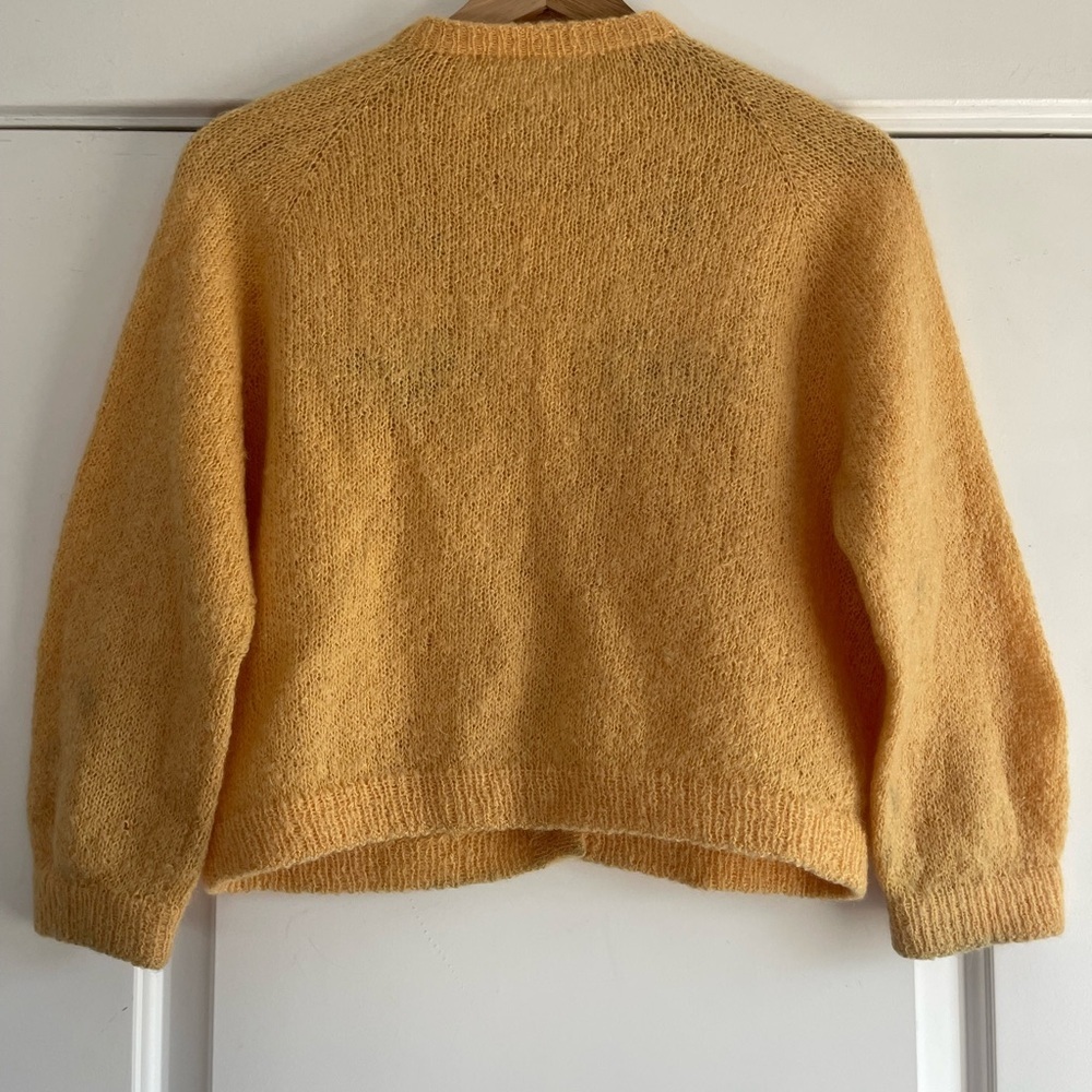 Gorgeous Vintage Mohair Cropped Floral Cardigan Sweater - S - Picture 6 of 6